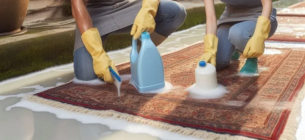 مراحل شستن فرش با تاید دستی